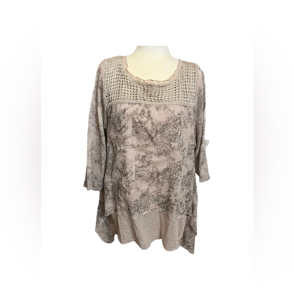 Coco + Carmen Beige Patterned Tunic